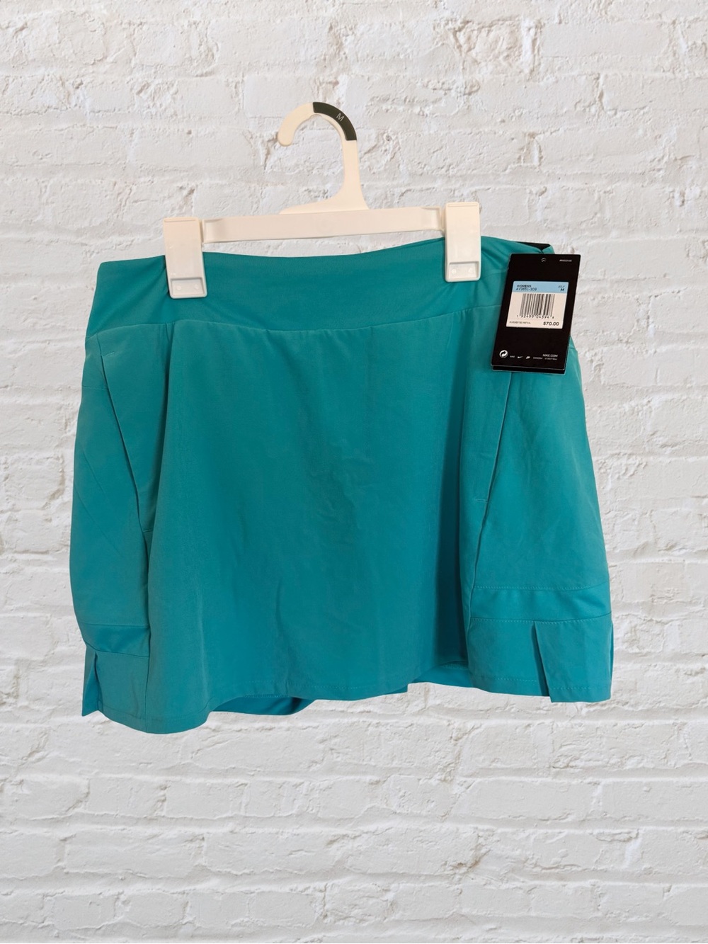 NWT Nike Flex Dri-FIT Golf Skort Teal Pleated Built-In Shorts Zip Pocket Size M - Picture 3 of 8